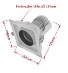 4000K 5000k Square LED Recessed Lights 25W 35W Elephant Trunk Light