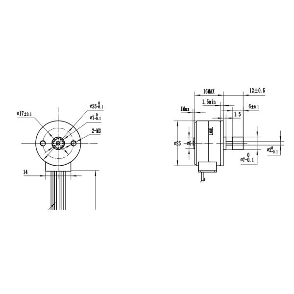 25mm 24V 25BY46 PM Stepper Motor 15 Degree Step Angle Customizable For Factory Automation
