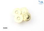 Decorative Metal Bag Magnetic Button 18mm Diameter Light Gold Fashion Design