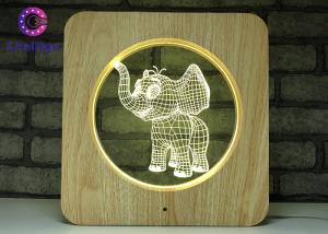 China Smart 3D Elephant Light Transparent Acrylic With USB Cable Indoor Toys Red Green factory