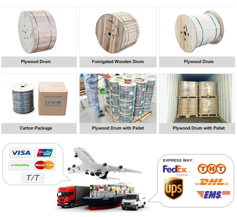 72 Core Outdoor Aerial Self Supporting Steel Wire Armored Optical Fiber GYTC8S GYTC8A Cable