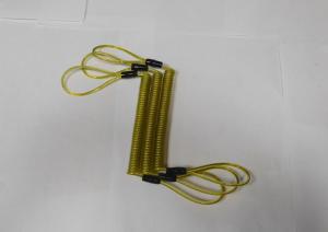 China Transparent Yellow Polyurethane Tubing Coiled Lanyard Straps w/Cord Loops factory