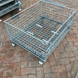 Customized Collapsible Foldable Stackable Wire Mesh Container Warehouse Storage