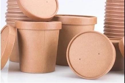 Custom printed ice cream cups Paper Bowl Ice soup cup kraft paper box bowl food