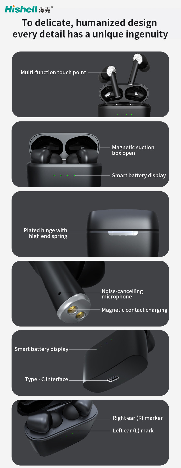 ANC ENC Noise Cancellation Bluetooth Earphones Sweatproof Durable
