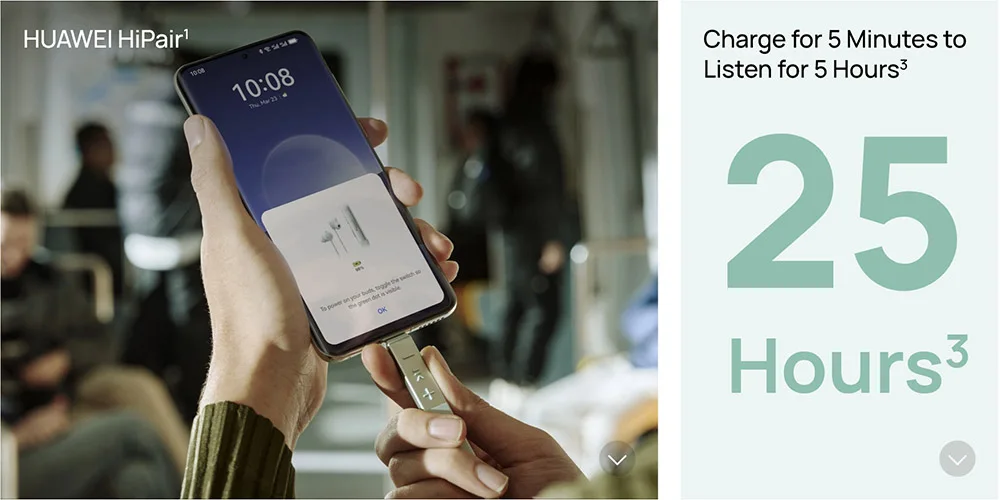Hua Wei Freelace Pro 2 Wireless Earphones With Neck Mounted High Sound Quality and Long Battery Life