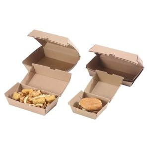 China OEM Food Kraft Paper Cardboard Hamburger Boxes Takeaway Packing factory
