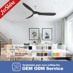 Dimmable Led Ceiling Fan With Led Light Black Solid Wood Blade Dc Motor
