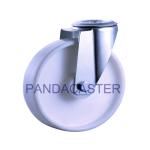 5 Inch White Polypropylene PP Wheel Bolt Hole Swivel Industrial Castors