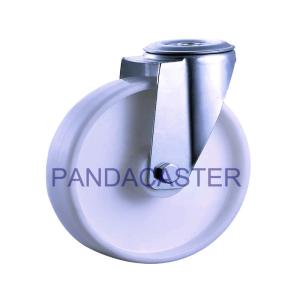 China 5 Inch White Polypropylene PP Wheel Bolt Hole Swivel Industrial Castors factory