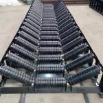 Rubber Cushion Q235 Trough Idler 219mm Dia Conveyor Transition Rollers