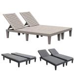 Plastic Stackable Adjustable Sun Lounger Chair for Outdoor Beach Patio Hotel