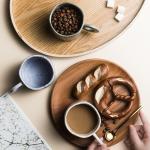 300ML Ceramic Nordic Ring Handle Coffee Mug Speckled Brief Novelty Pattern Milk