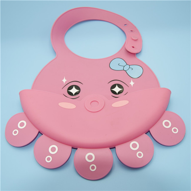 Adjustable 100% Silicone Reusable Baby Bibs Cartoon Drool Bibs Infant Care Type