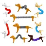 Stress Relief Sound Pop Tube Fidget Toy Flexible Sensory Stretch Spring Dog