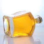 Glass Collar Material Square Shape Whiskey Vodka Tequila Brandy Gin Rum Bottle