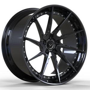 China 5x112 Polish 2 PC Forged Wheels Aluminum Alloy Rims 20inch Staggered factory