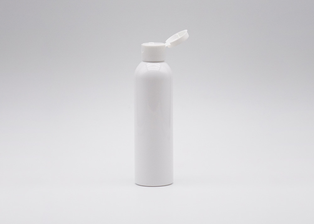 180ml Plastic Bottle White Cosmetic Shampoo Bottle With 24mm Disc Top Cap