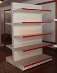 Supermarket Double Side Store Iron Gondola Shelving Rack 120KG Load