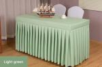 blue Washable 100% Polyester Restaurant Table Skirt