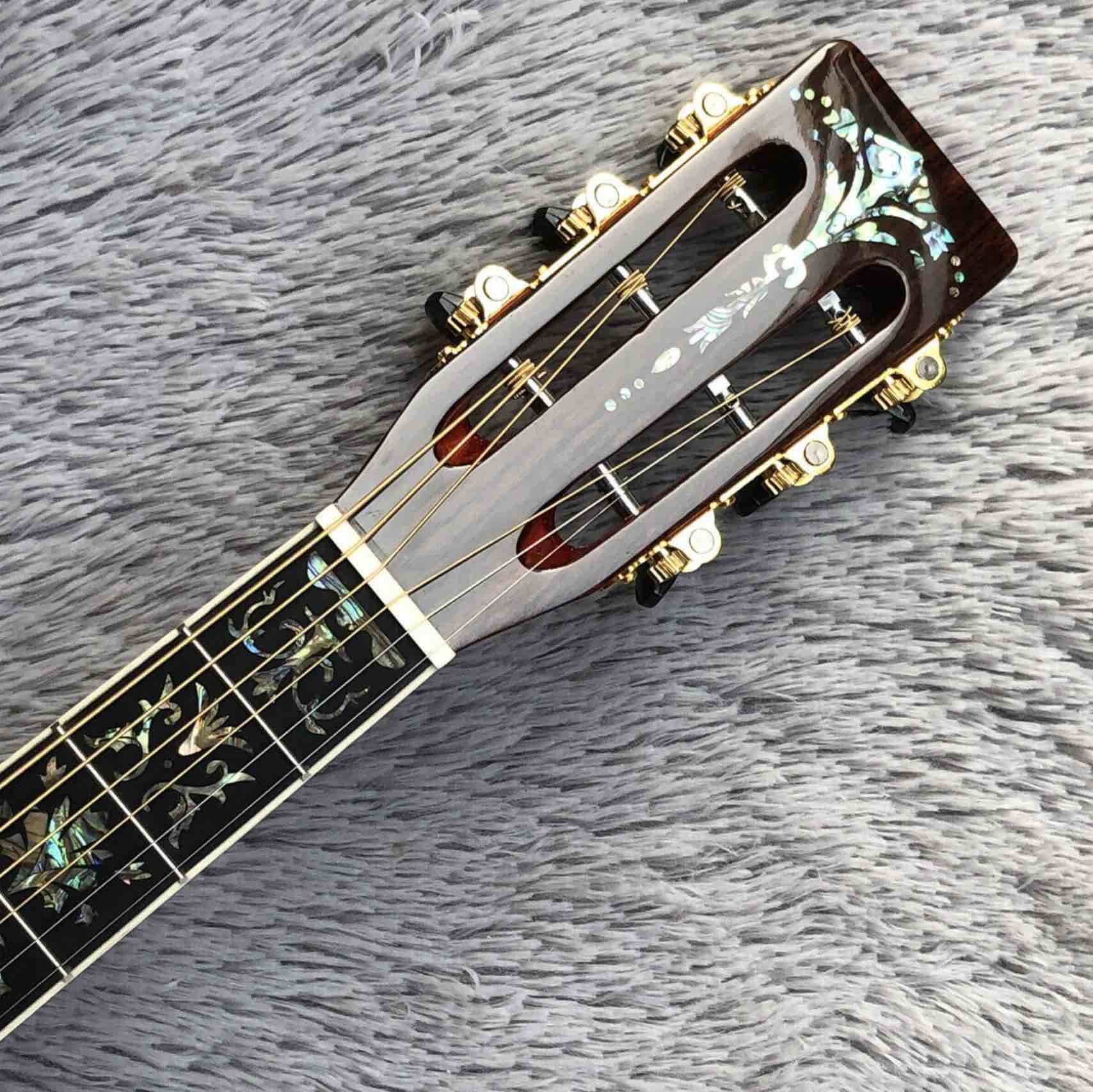 Custom Grand 39" KOA Wood 00045 Parlor Acoustic Guitar 100% All Real Abalone Guitar Accept OOO, OM, D Shape Custom Guita