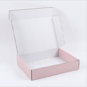 China Custom Corrugated Boxes Custom logo design Pink rectangular mail box express parcel carto factory