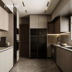 Kitchen Cabinets Factory White Colored Glossy Frameless MDF Wood RTA Modular