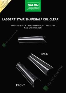 China Ladder/Stair Shape Half Cut False Nail French Style Artificial Nail Tips Fake Nail factory