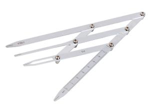 China Tattoo Accessories Stainless Steel Golden Mean Eyebrow Divider , Eyebrow Ruler factory