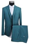 Deep Green Tailored Mens 3 Pieces Suit Office Business Breathable Anti Wrinkle
