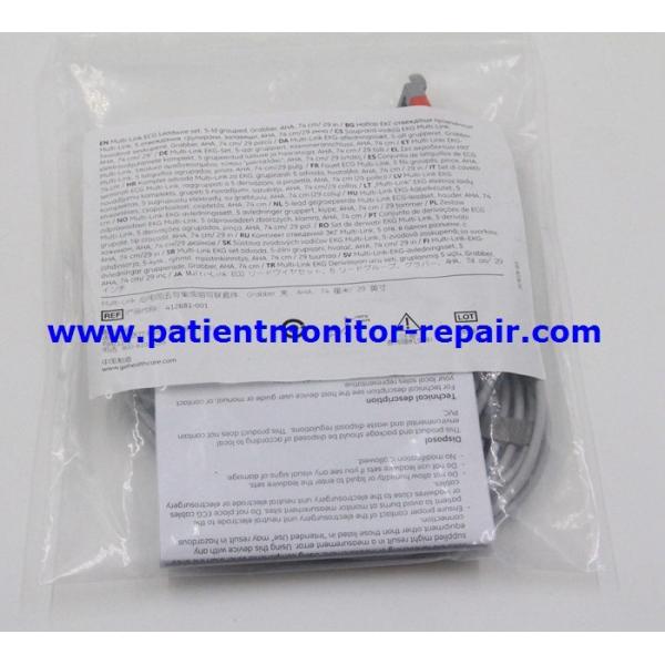 GE Multi - Link ECG Leadwire Medical Equipment Accessories 5 ld grouped Grabber AHA 74cm REF 412681-001