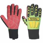 Hi Vis Green 4X44EP Crush Resistant Gloves / Heavy Duty Rigger Gloves