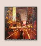 Cityscape Palette Knife Oil Painting Modern Street Oil Paintings For Decoration
