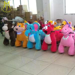 China Hansel hot selling mall moving electric motorized animal plush ride factory