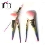 Fashion Professional Makeup Brush Set Beautiful Colorful Rainbow Ferrule