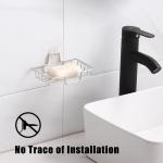 No Drilling Wall Mounted 304 Rustproof Stainless Steel Square Soap Dish Holder