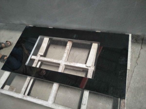 China Absolute Black Granite Countertop , Prefab Black Stone Countertops For Bathroom factory