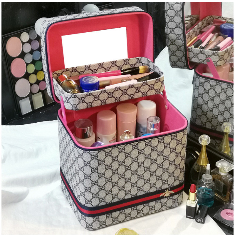 SGS Dustproof Pu Leather L24cm Makeup Storage Case