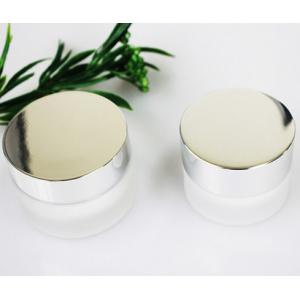 50g Blue Round Glass Cosmetic Cream Jars With Smooth Cap