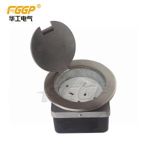 China Normal / Soft Round Stainless Steel Pop Up Electrical Floor Box Power Socket factory