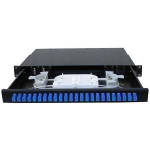 China Fiber Optic Patch Panel Rack Mount , Optical Fiber Distribution Frame 24 Port factory