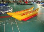Dual Lane Inflatable Blue And Yellow Banana Boat For 8 Persons , Inflatable