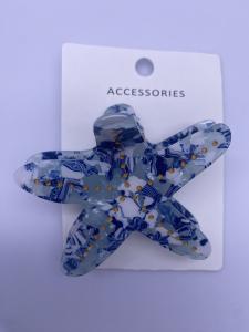 China Acylic Starfish Hair Clips with Colorful Patterns factory