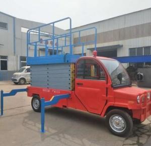 China 11M Lifting Height 450KG Loading Capacity 2.2Kw Manganese Steel Truck Mounted Scissor Lift factory