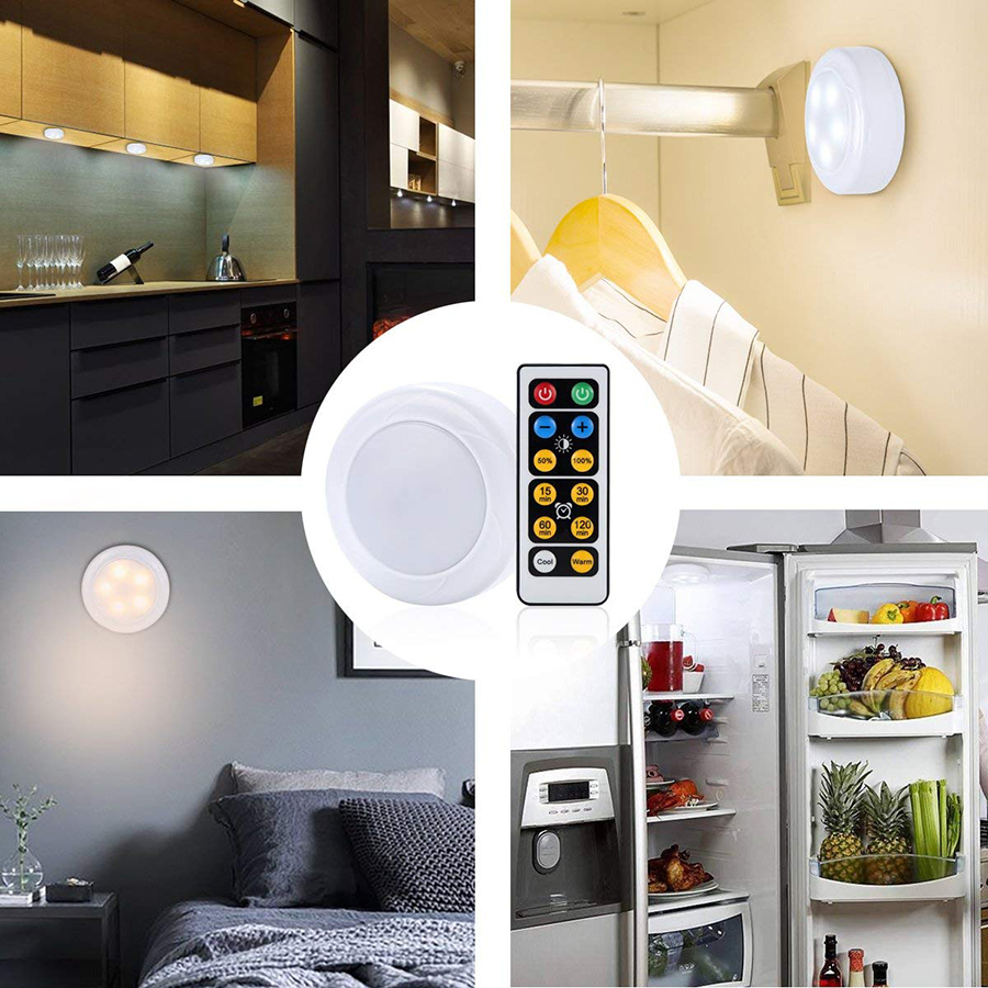 4.5VDC Battery Operated Puck Lights With Remote