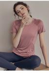 OEM ODM Ladies Sports Wear Pink Mesh Splice Womens Exercise T Shirt