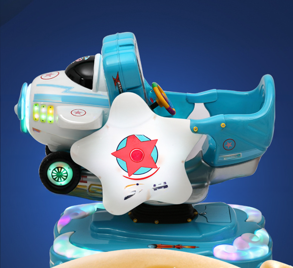 Factory direct sale Aviator No.1 swing machine baby electric coin-operated cradle MP5 kid toy car