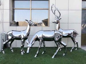 China Mirror Polished Ss Metal Animal Sculptures For Garden Ornaments factory