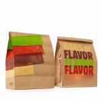 80gsm 90gsm Flat Handle Cookie Coffee Takeaway Brown Kraft Paper Food Bags For