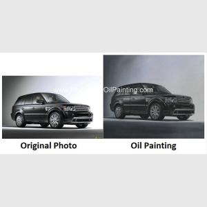 China Custom Car Portraits , Oil Portraits From Photographs Range Rover Car factory
